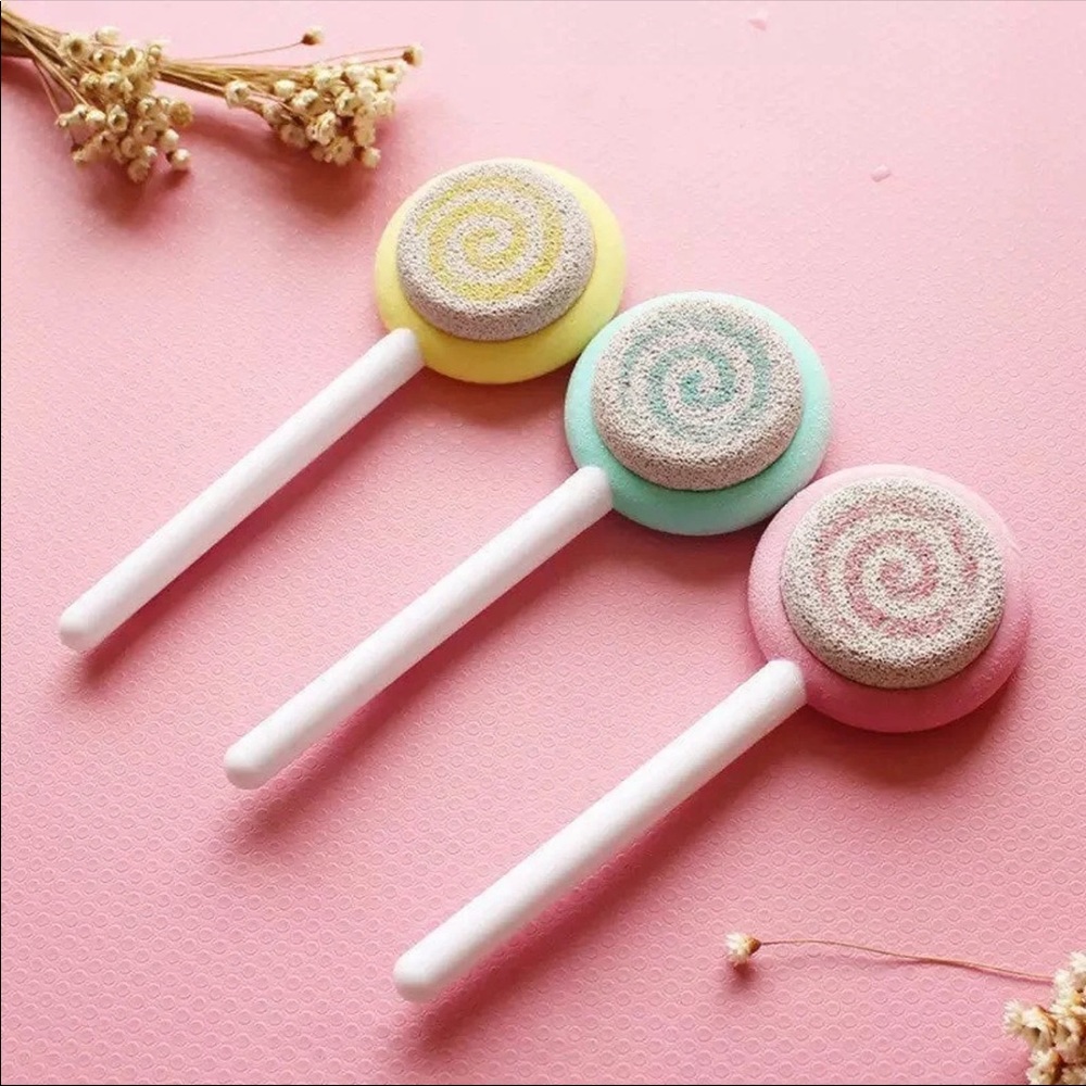 Foot pumice stone lollipop scrub blue pink stick